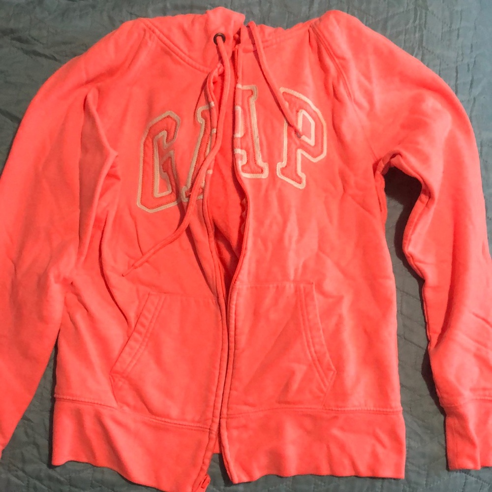 Ladies orange gap zip up